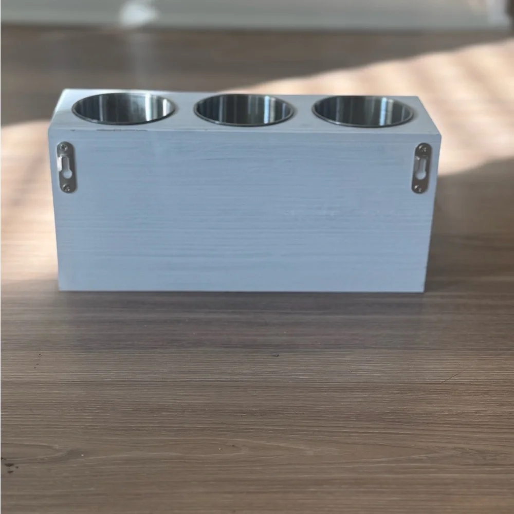 White Makeup Organizer with Silver Compartments